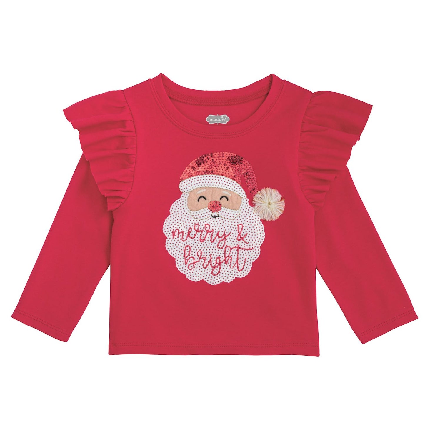 Kids Christmas Sequin Ruffle Tee