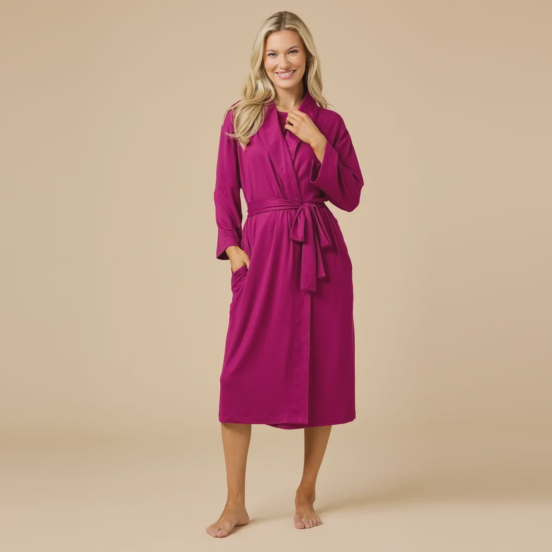 Dream Shawl Collar Robe Magenta
