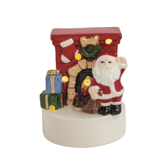 Christmas Fireplace Light-Up Sitter