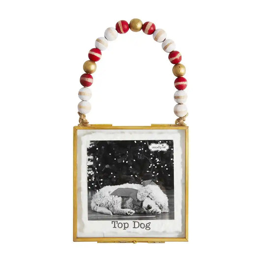 Dog 3x3 Beaded Photo Ornament