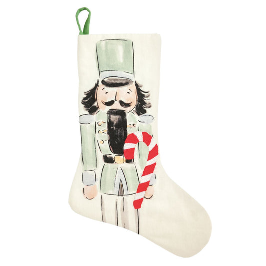 Candy Cane Nutcracker Embroidered Stocking