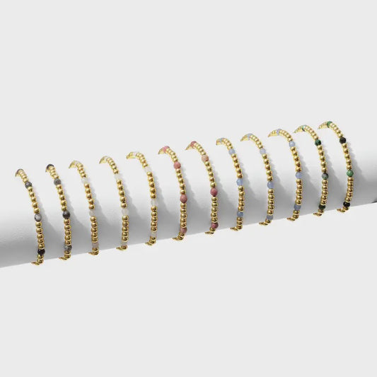 Stretch Beaded Bracelet with Stone Accents