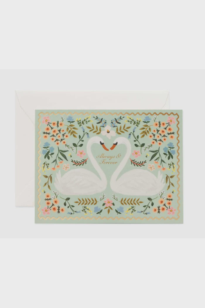 Always & Forever Swans Wedding Card