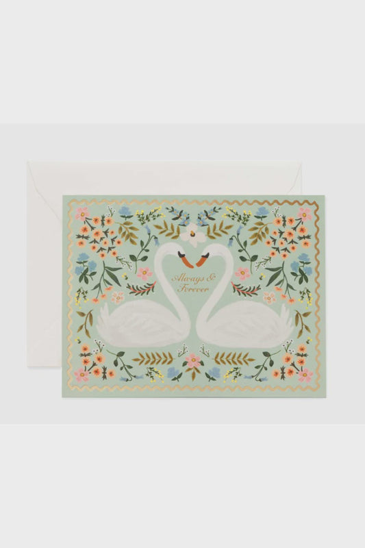 Always & Forever Swans Wedding Card