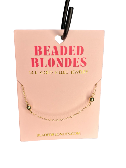 BB Gold Beaded Chain Necklace