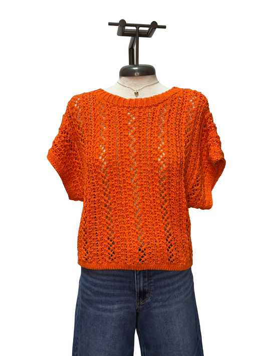 Ballast Crochet Sweater Top Tiger Lily