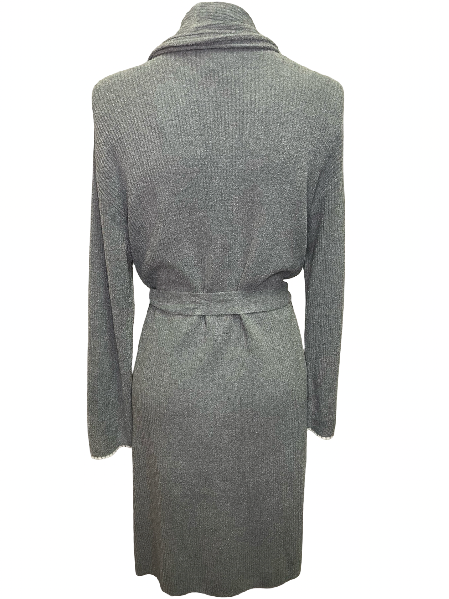 Cozy Chic Ultra Lite Contrast Scallop Ribbed Robe Moonbeam