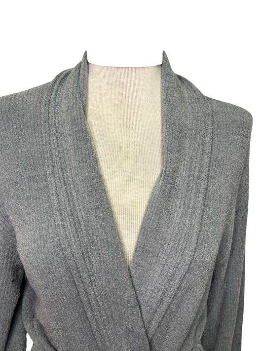 Cozy Chic Ultra Lite Contrast Scallop Ribbed Robe Moonbeam