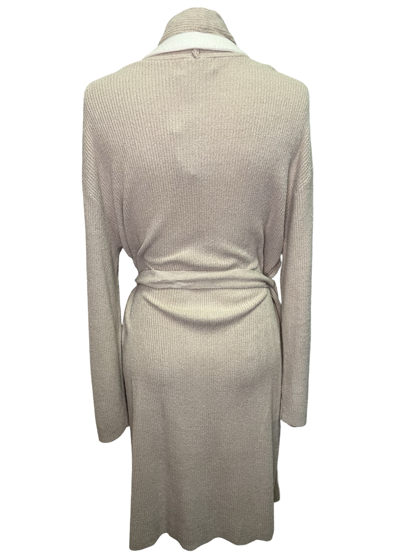 Cozy Chic Ultra Lite Tipped Short Robe Stone/Pearl