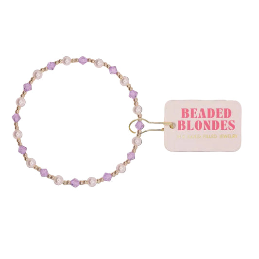 BB Light Purple Pearl June Gold Bracelet Standard