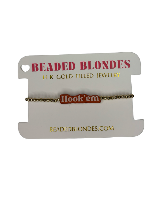 BB Hook Em Gold Bracelet