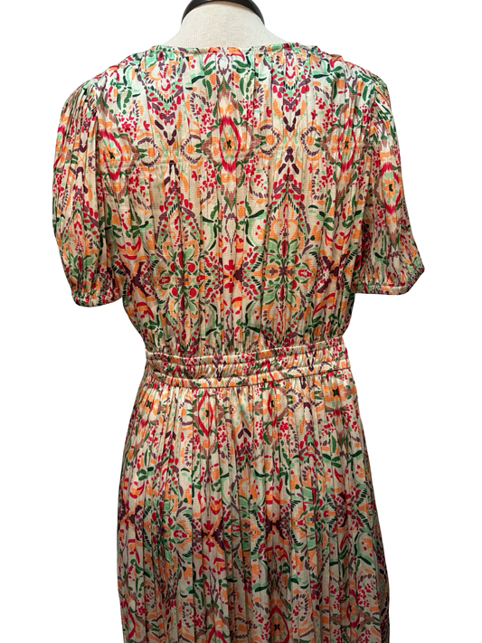 Boho Tile Motif Midi Dress
