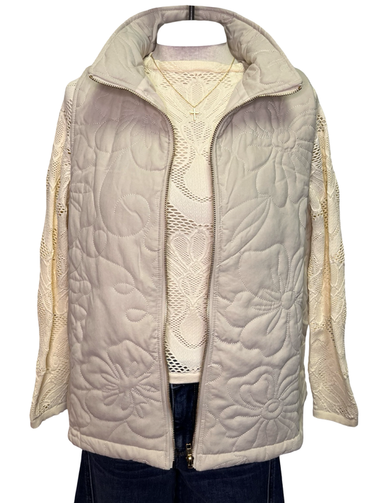 Seamless Jacquard Top Cream