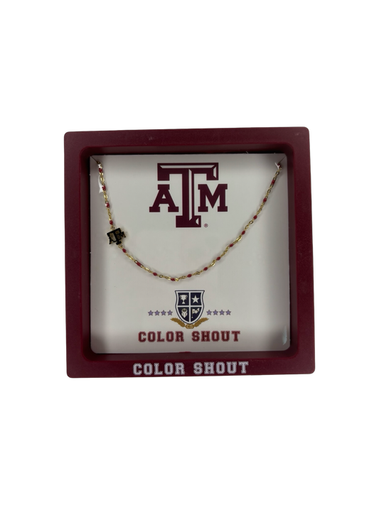 Texas A&M Side Set Logo Necklace