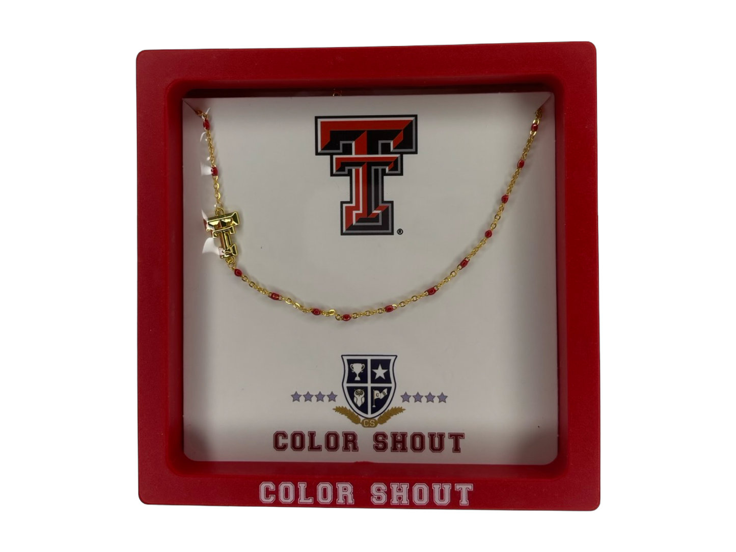 Texas Tech Side Set Logo Necklace