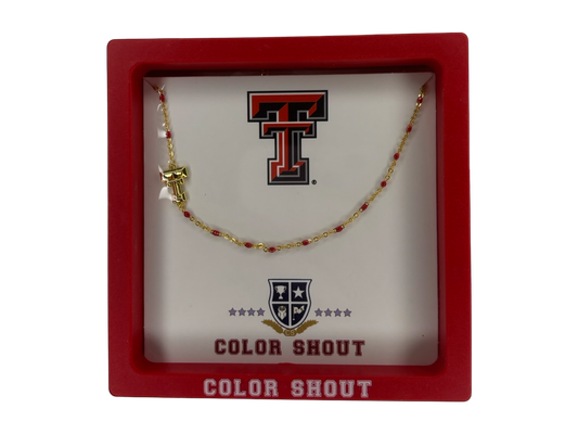 Texas Tech Side Set Logo Necklace
