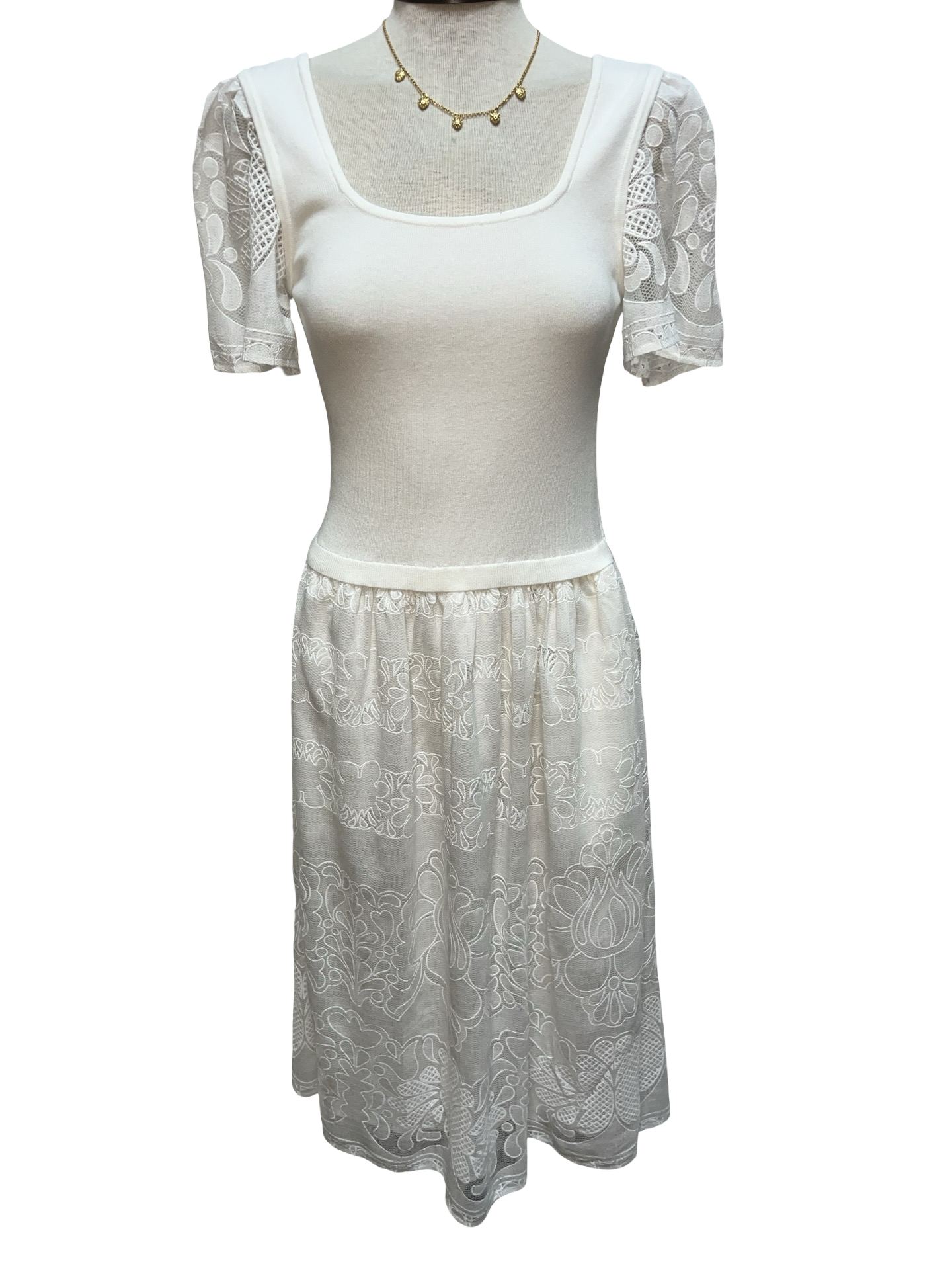 pins and needles white lace dress Pins & Needles Women's White Lace Dress Large Urban Outfitters Bridal Crochet