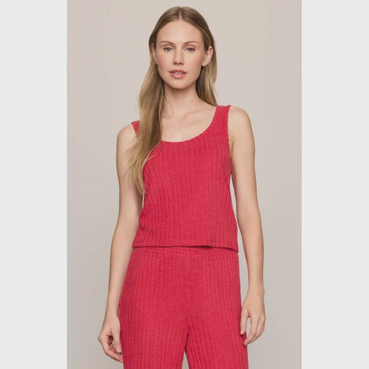 Double Scoop Rib Tank Ruby Red