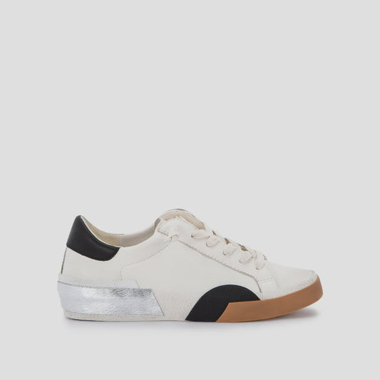 Zina White/Black Leather Sneakers