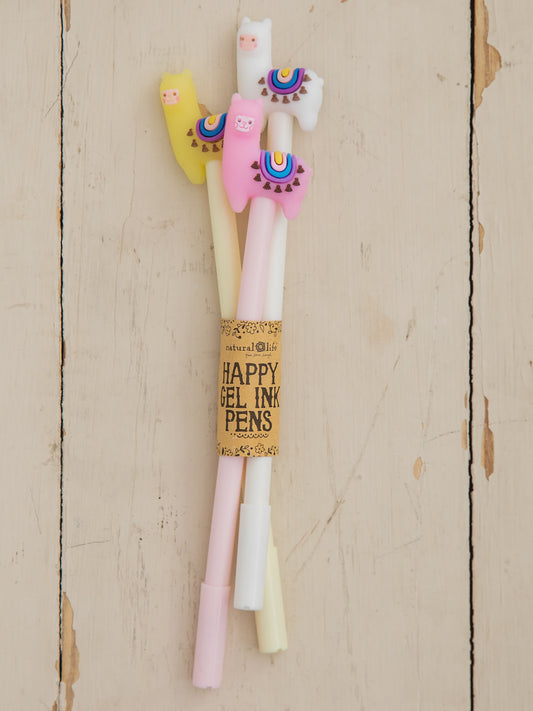 Happy Gel Ink Pens S/3 Llamas