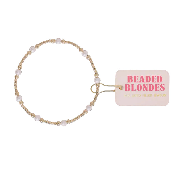 BB Dainty Sutton Pearl Bracelet Gold Extended
