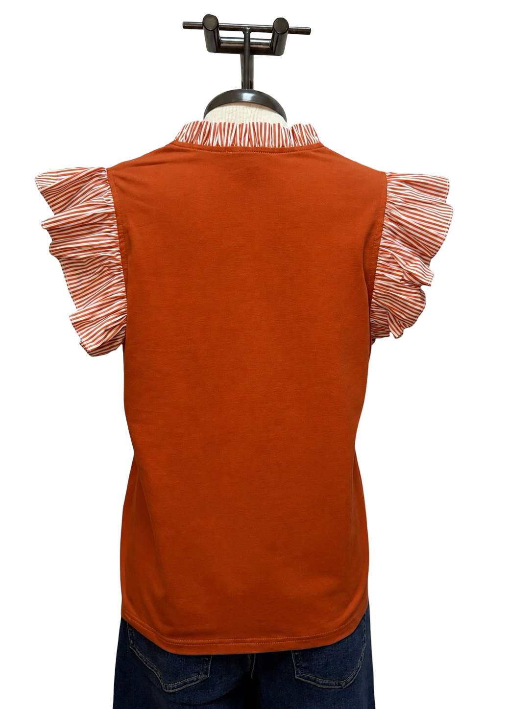 Dakota Orange Ruffle Sleeve Top