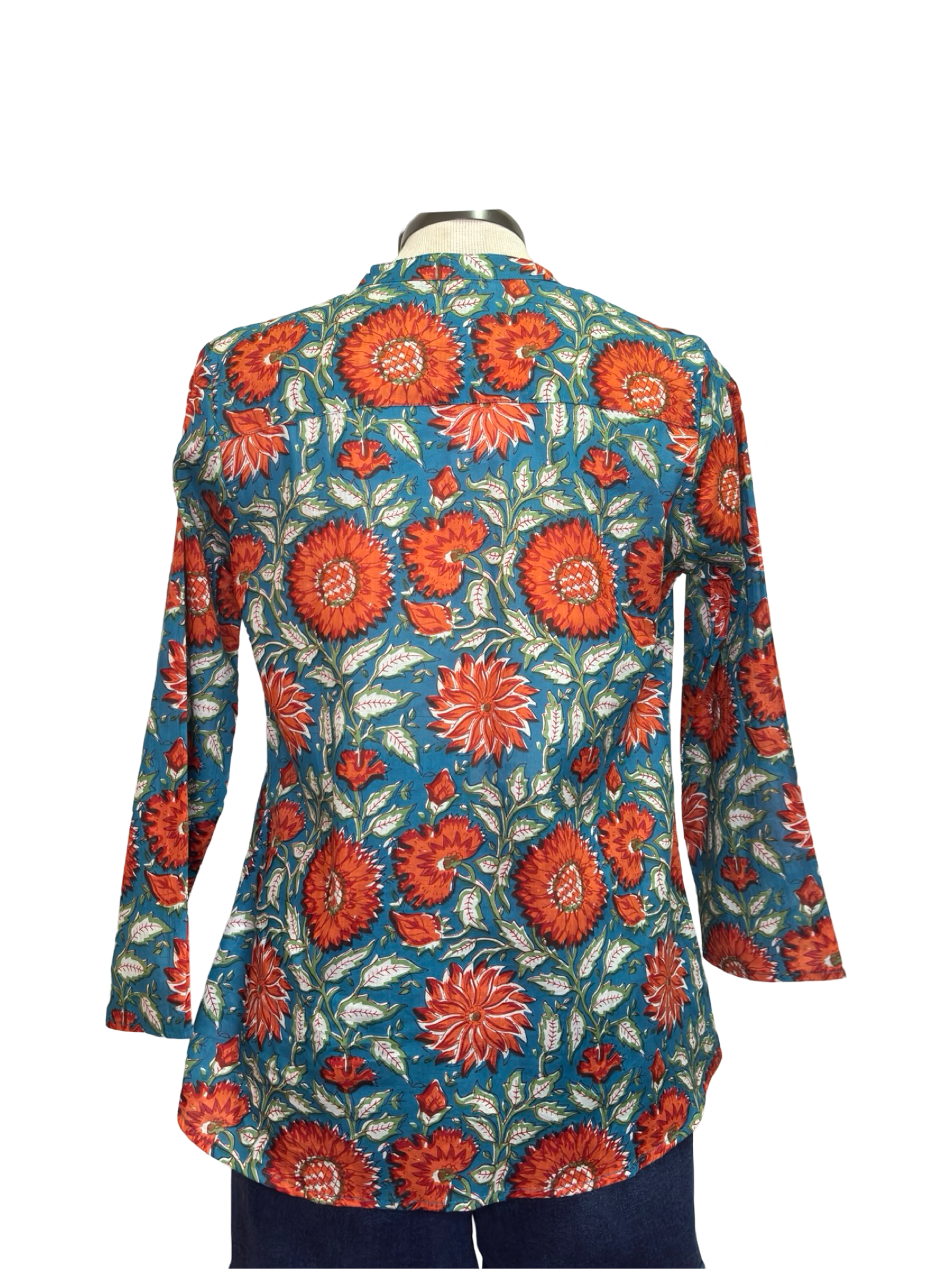 Renee Henley Top Teal Rose