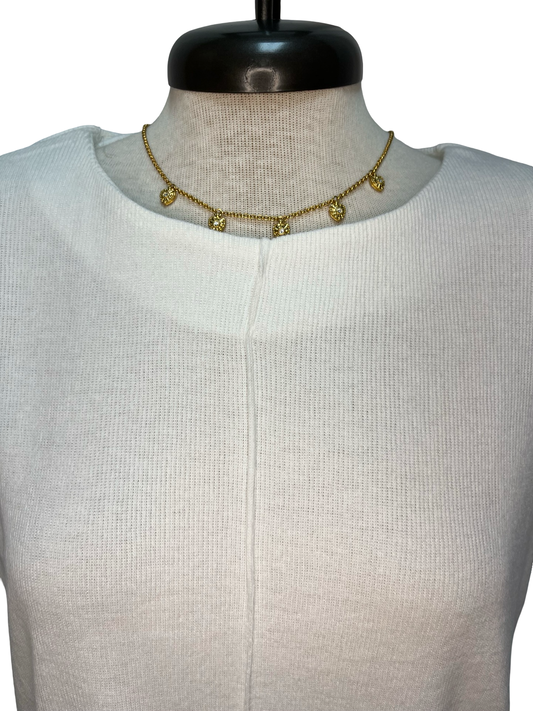Cap Sleeve Sleeveless Top Off White