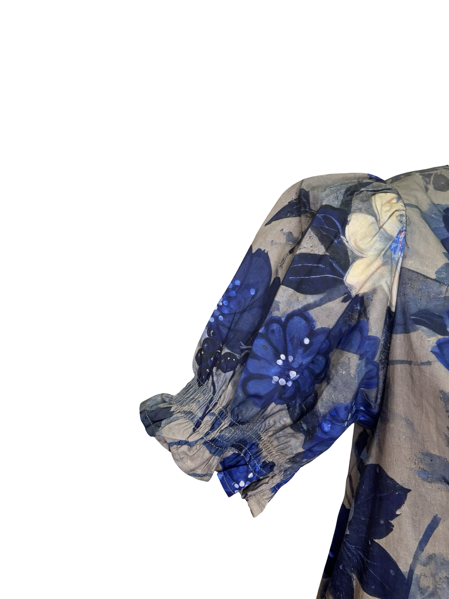 Floral Print Mini Dress Indigo