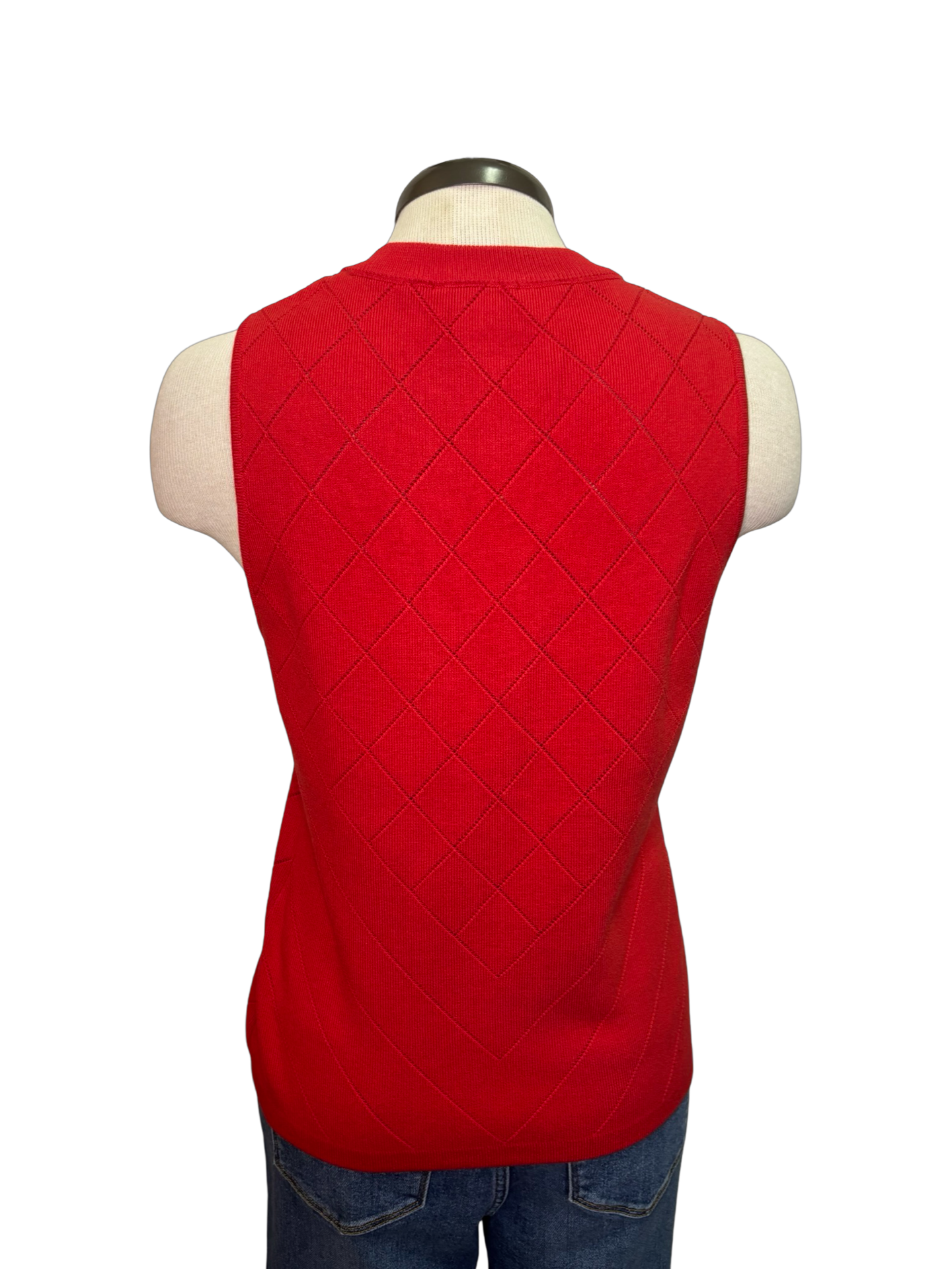 Sweater Knit Vest Red