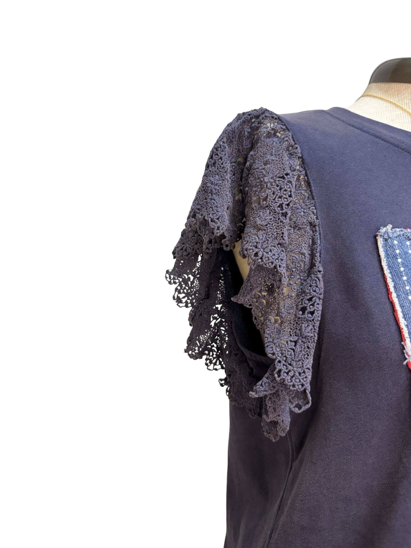 Flutter Sleeve American Flag Top Navy