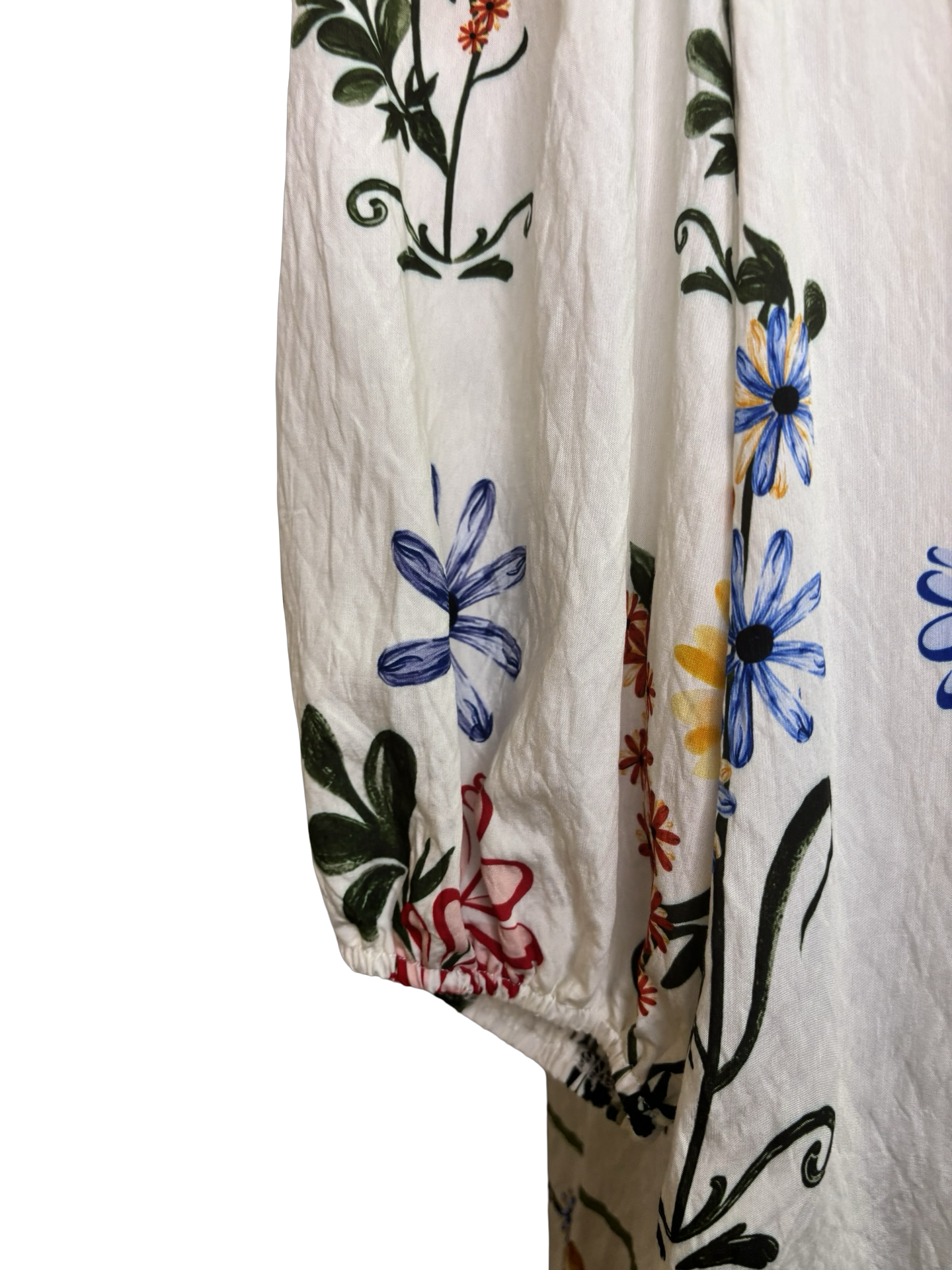 Floral Print Button Up Blouse Ivory