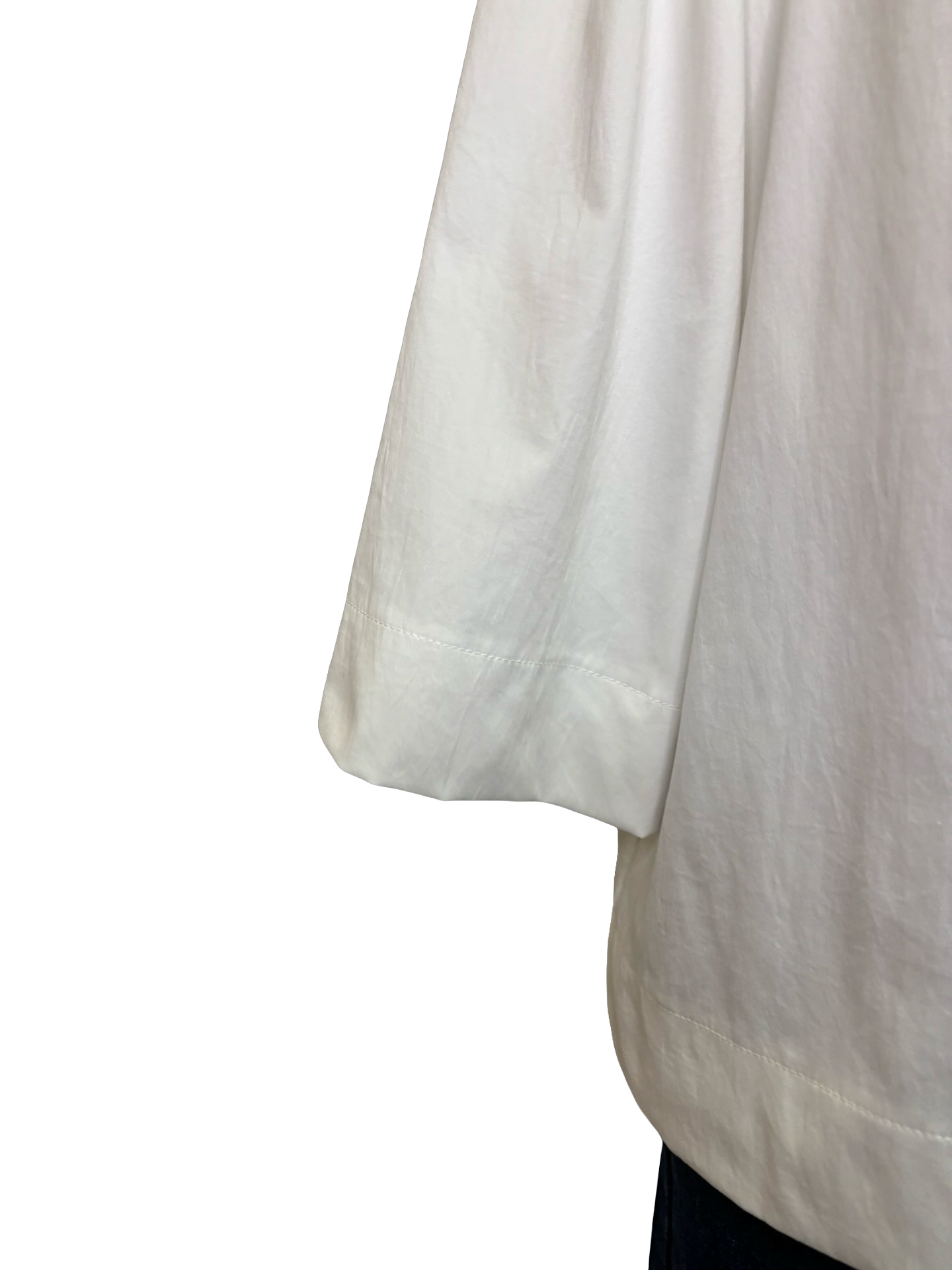 Ruffled Neck Blouse White