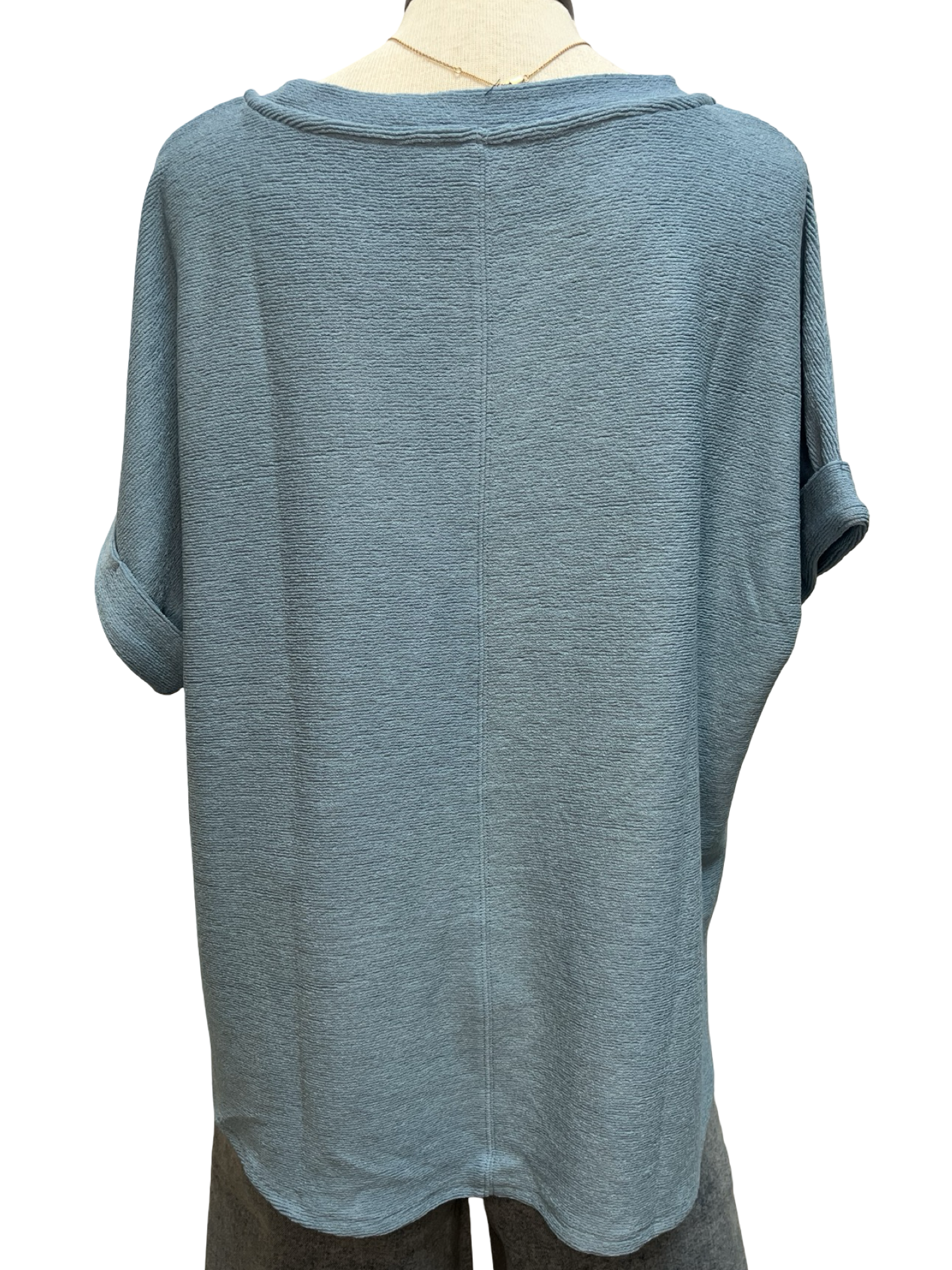 Dolman Sleeve Knit Top Blue