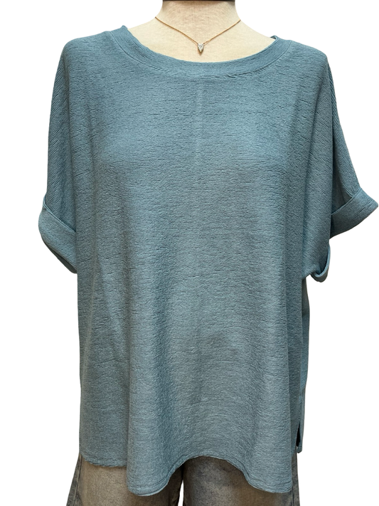 Dolman Sleeve Knit Top Blue