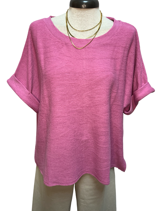 Dolman Sleeve Knit Top Pink