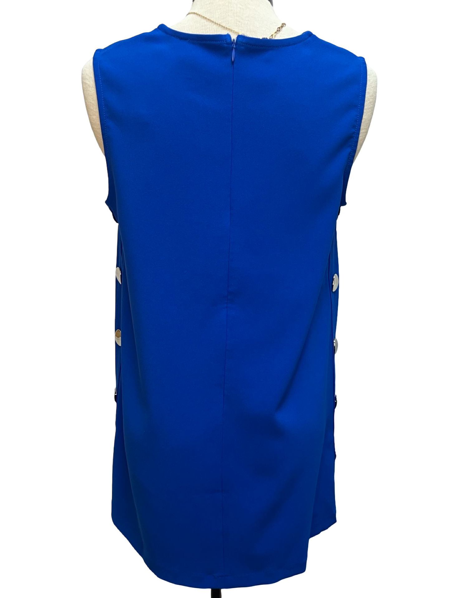Sleeveless Shift Mini Dress Blue