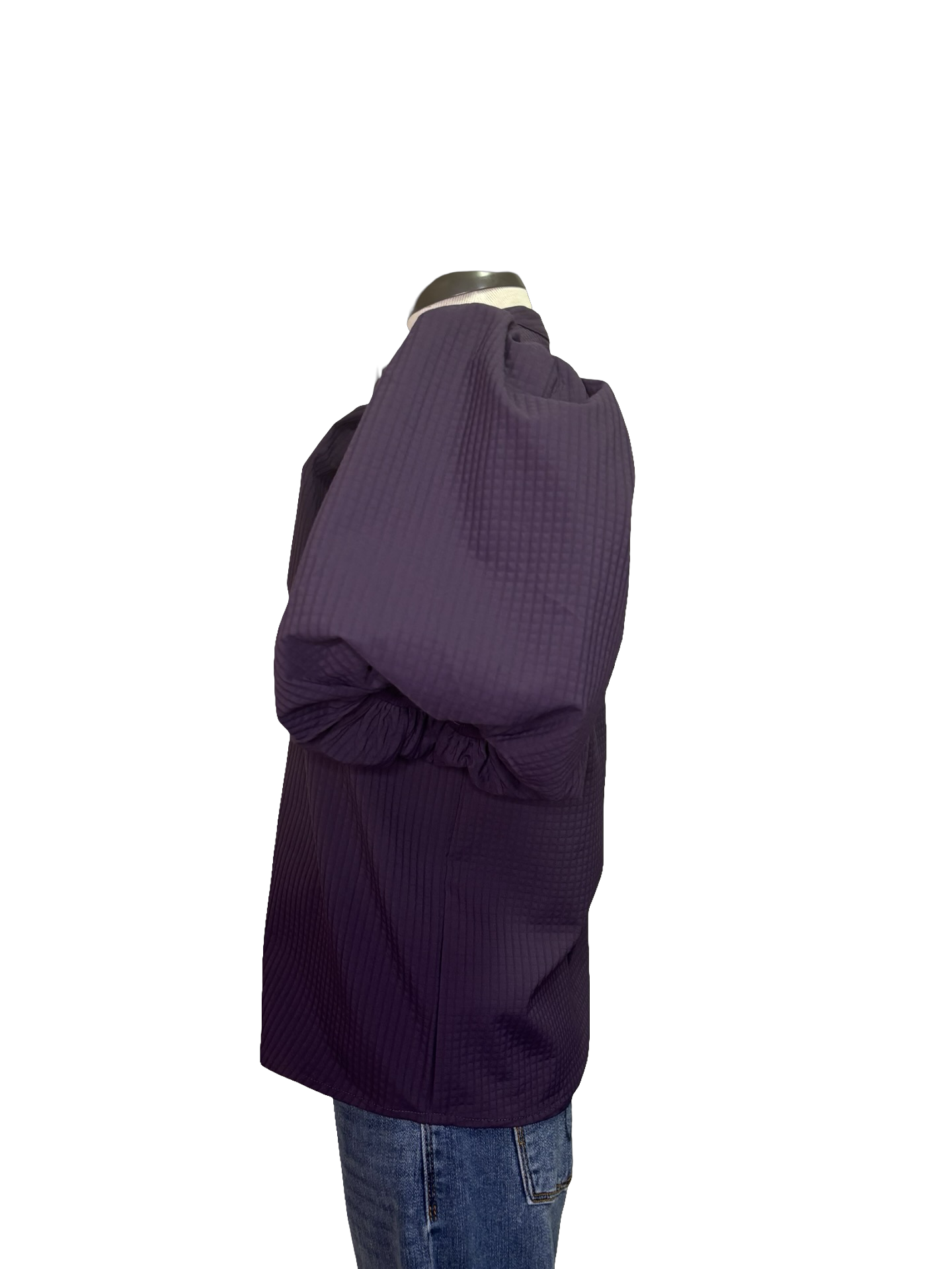 V Neck Puff Sleeve Top Purple