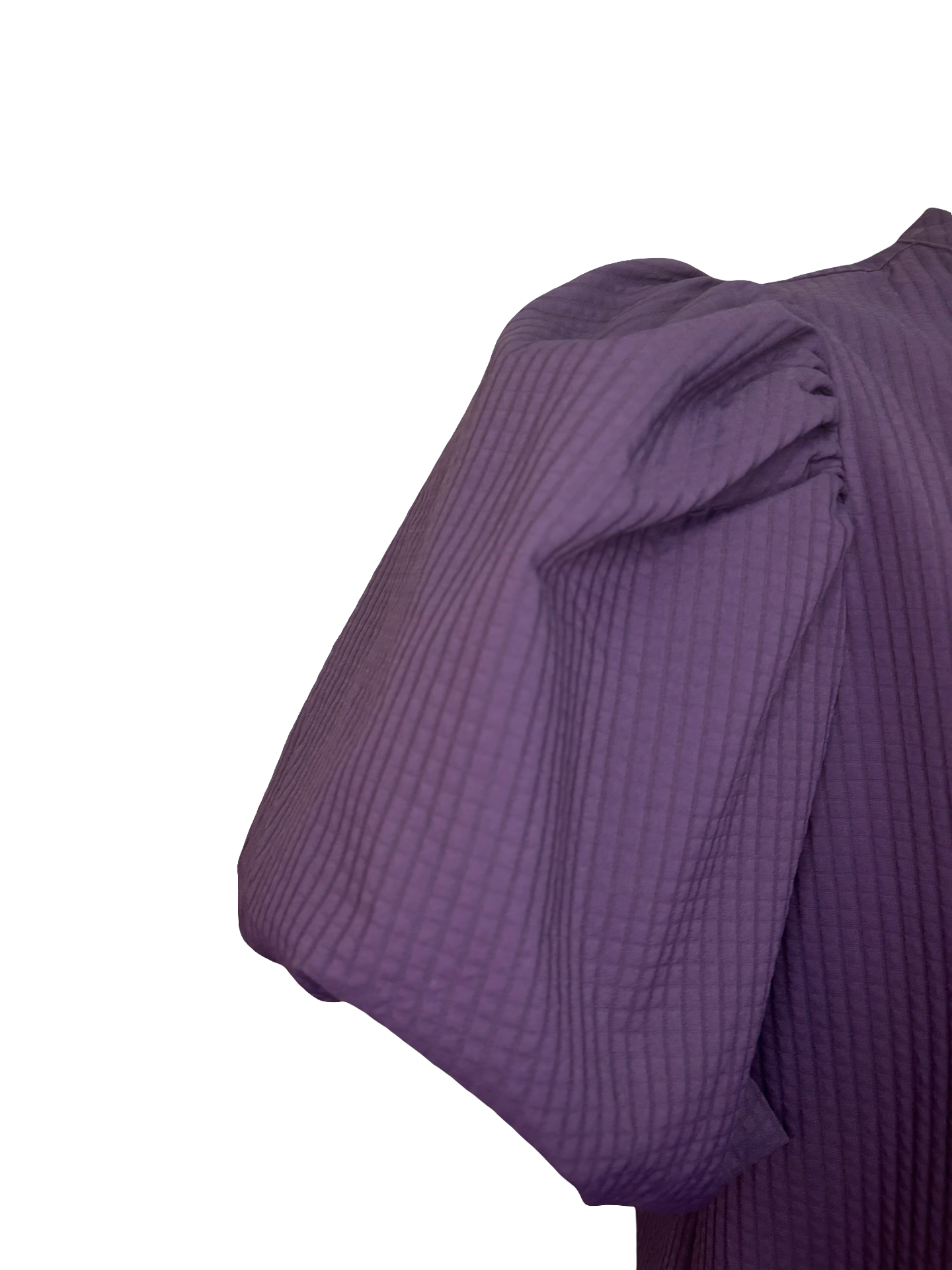 V Neck Puff Sleeve Top Purple