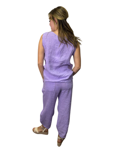 Sequoia Linen Sleeveless Top Lilac