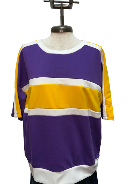 Gameday Colorblock Short Sleeve Top Purple/Gold