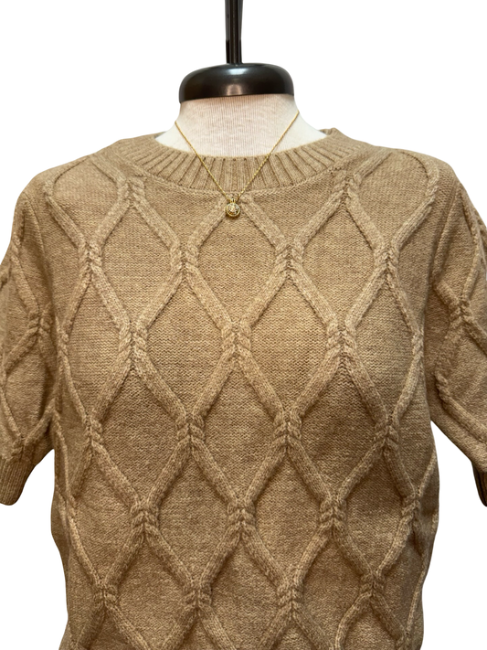 Short Puff Sleeve Sweater Oatmeal
