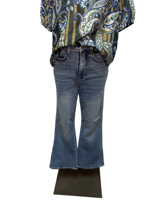 Judy Blue HW T.C. Daisy Bootcut Medium Instant Classic Indigo Short Inseam