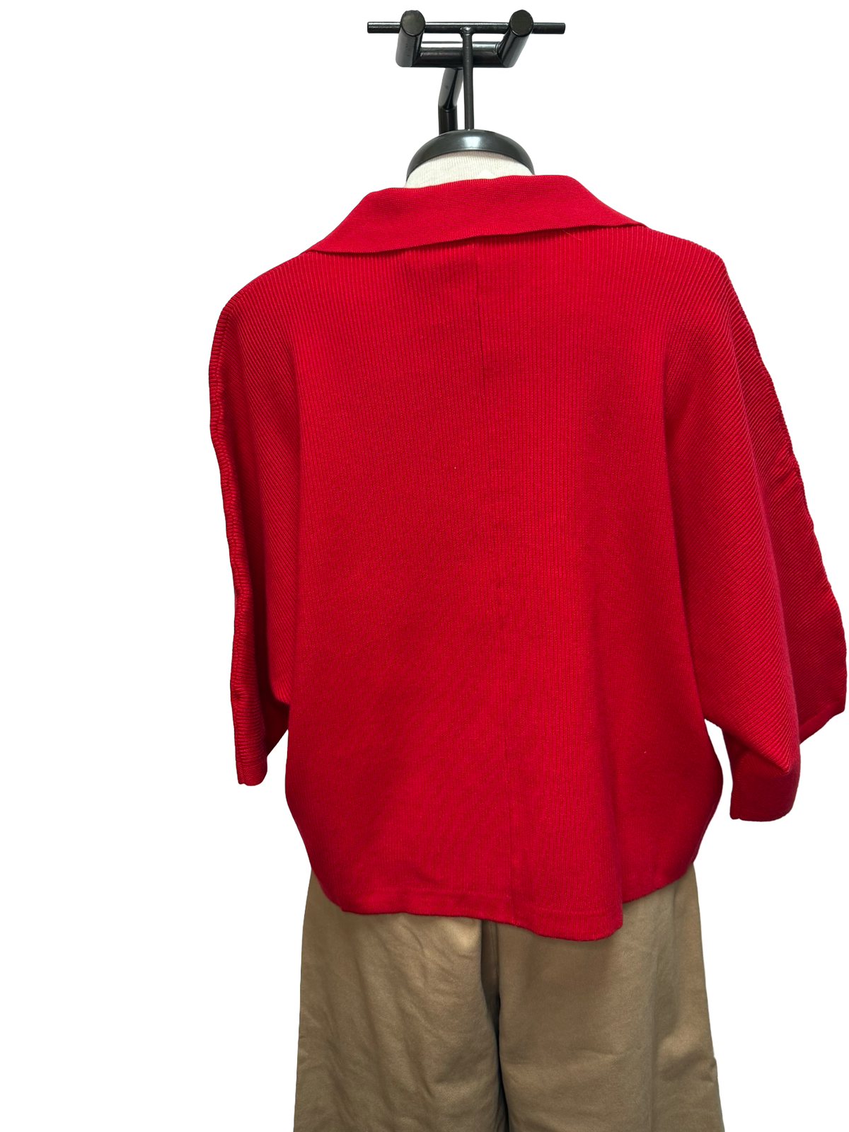 Knit 3/4 Sleeve V Neck Top