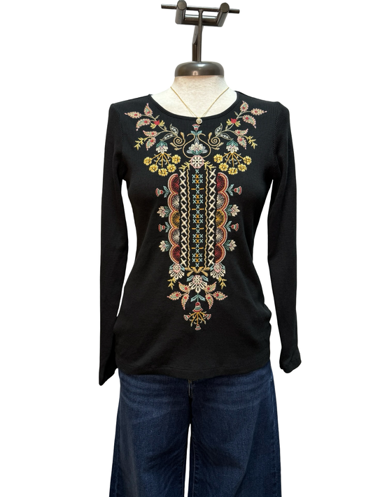 Anya Long Sleeve Thermal T-Shirt Black