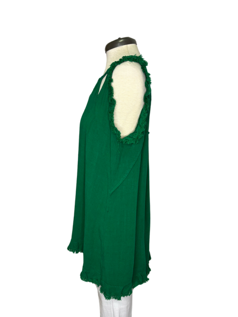Cut Out Neckline Top Kelly Green