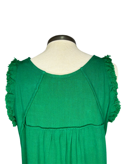 Cut Out Neckline Top Kelly Green