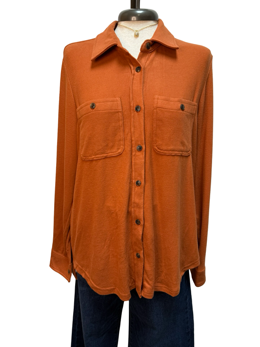 Super Soft Button Up Burnt Orange