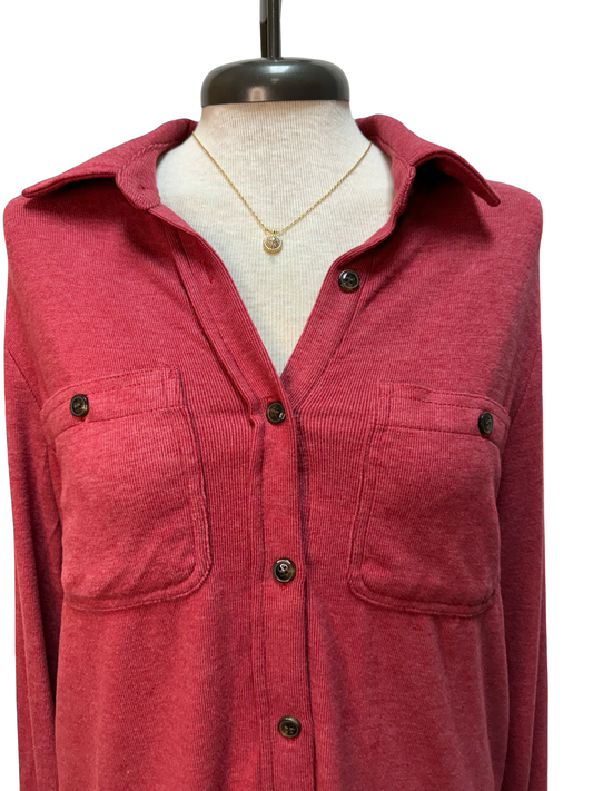 Super Soft Button Up Maroon