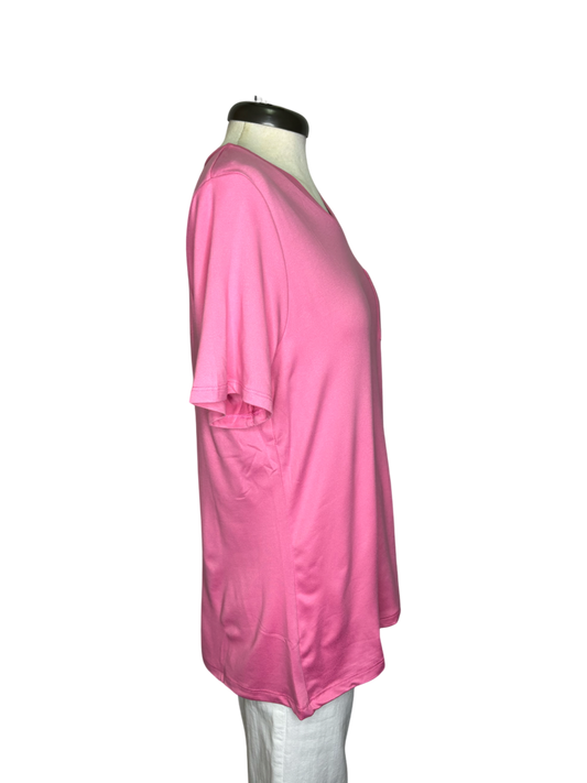 Highlands V Neck Pocket Tee Pink